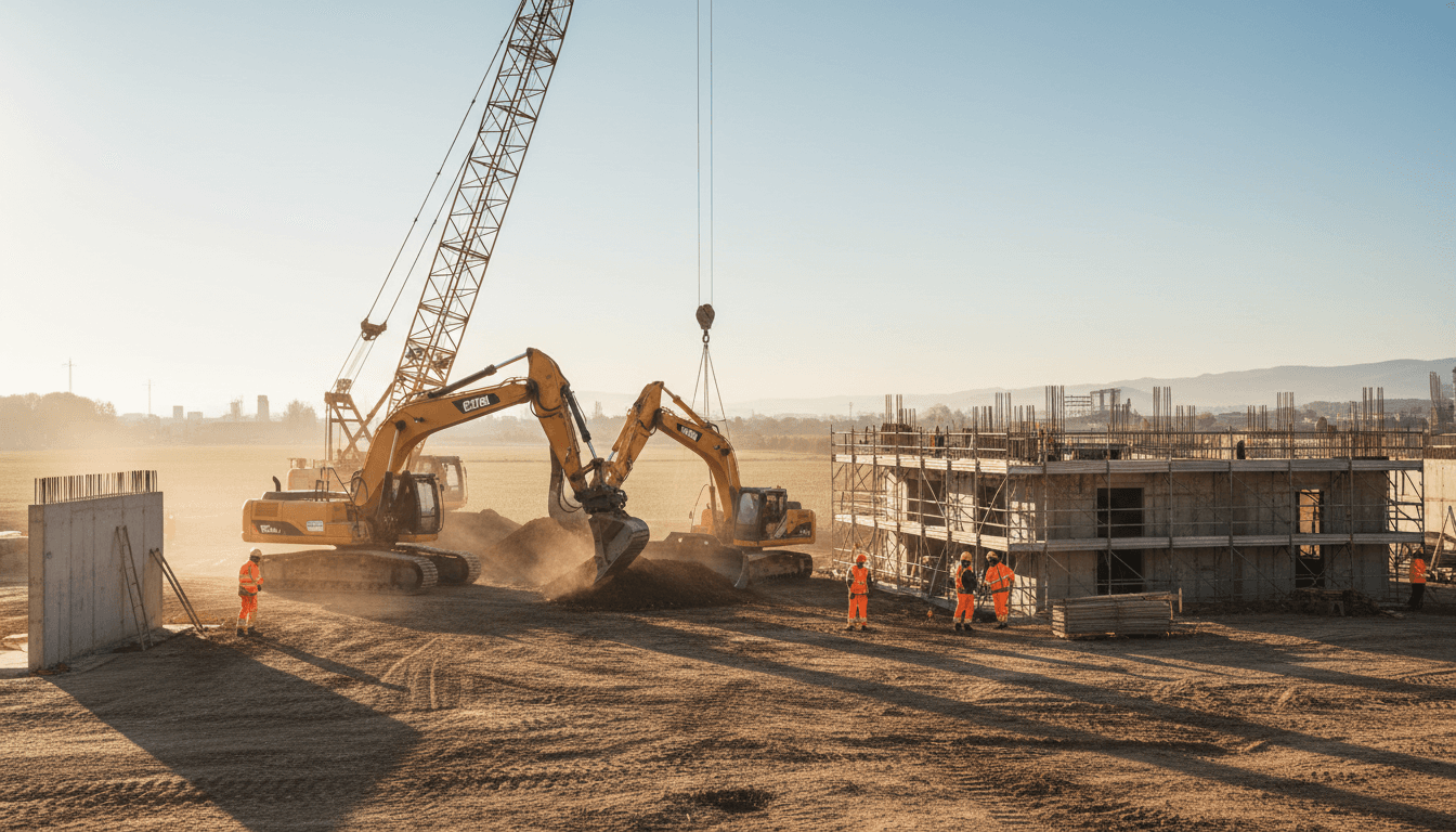 Cantiere attivo con macchinari LL di luigi lampitelli a Modena