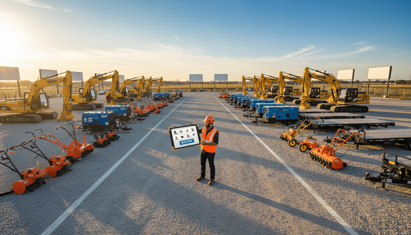 Escavatore e attrezzature da cantiere in azione a Modena